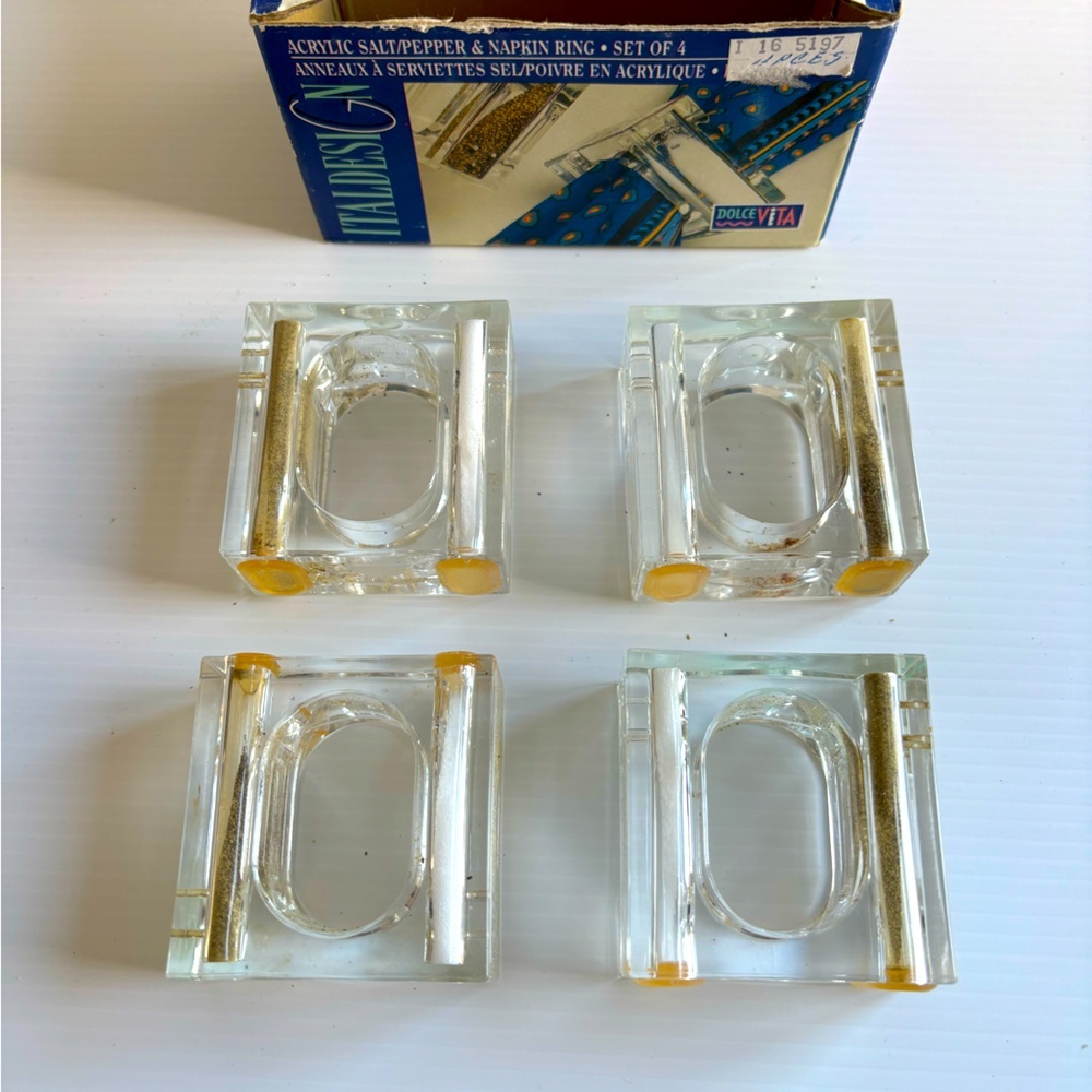 Italdesign Dolce Vita Acrylic Salt Pepper Napkin Ring Set